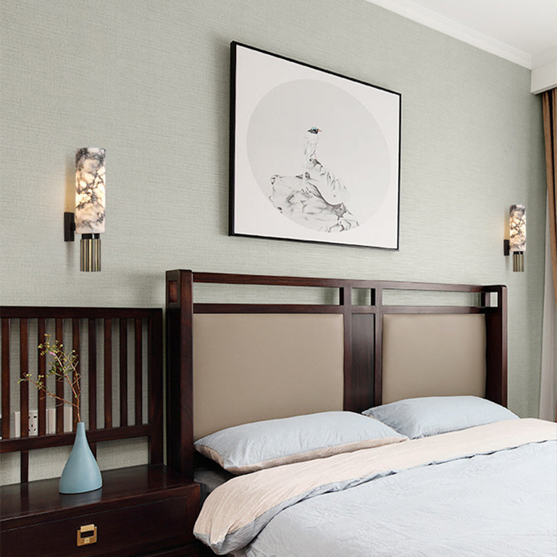 Cylinder Approche du luminaire de la lampe murale à 1 lumière moderne avec nuance de pierre blanche