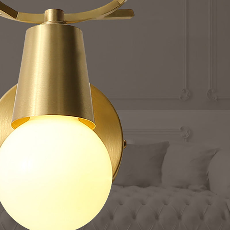 Lámpara de pared posmoderna de lámparas de drogadictos dorados para sala de estar para sala de estar de dormitorio