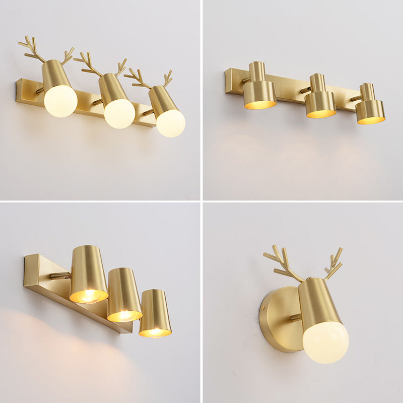 Lampade a sconde Golden Postmodern Lampada a parete multipla per soggiorno camera da letto