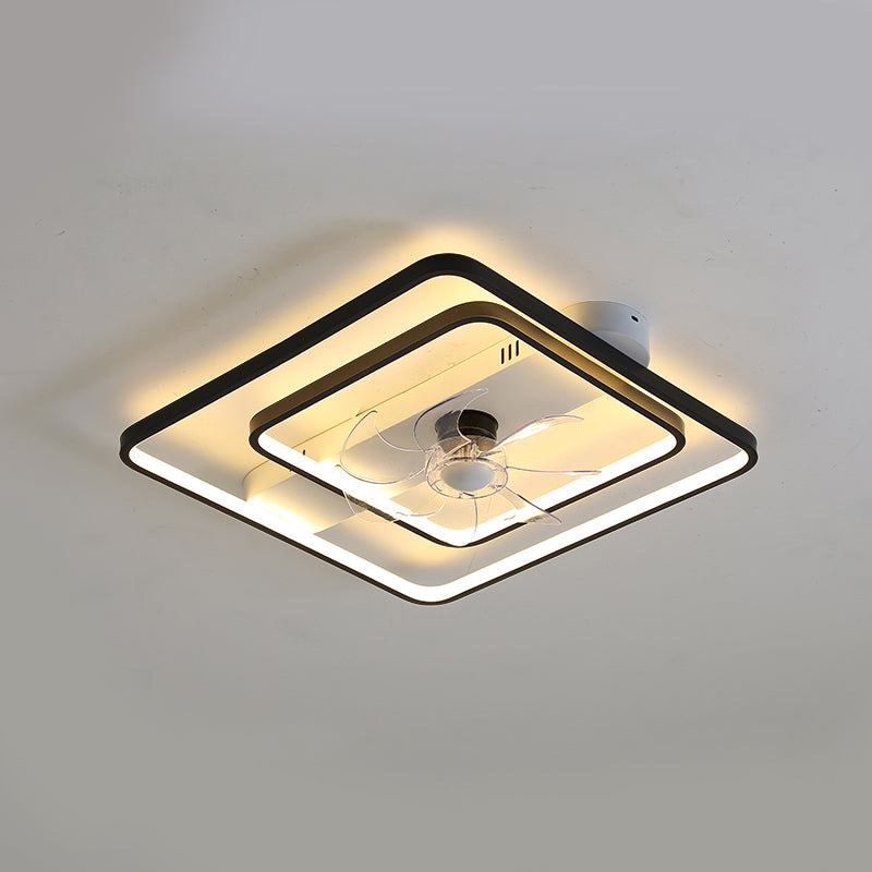 Minimalistische lineare Deckenventilator Leicht Metallic Schlafzimmer LED SEMI BUSCH MOUNTED LICHT