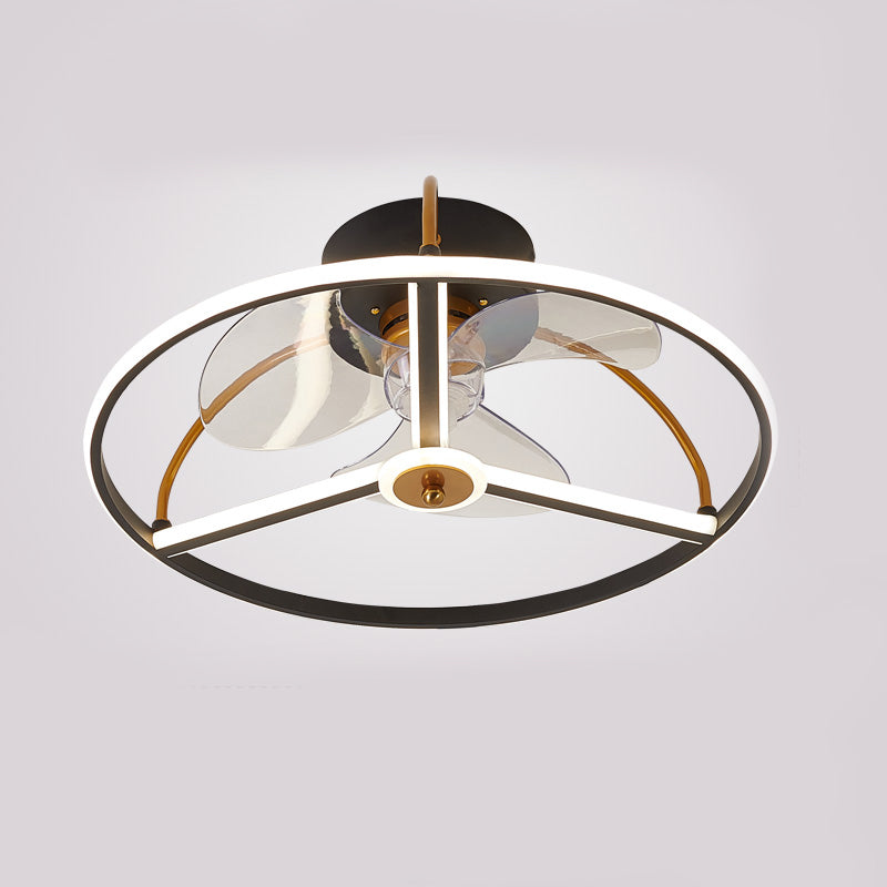 Minimalistische Halo -Ring -Form -Lüfterbeleuchtung Metall Schlafzimmer Halbblöcke Deckenleuchte