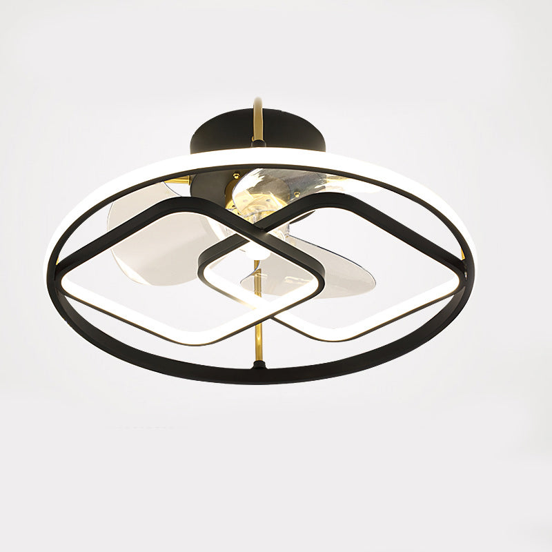 Minimalistische Halo -Ring -Form -Lüfterbeleuchtung Metall Schlafzimmer Halbblöcke Deckenleuchte