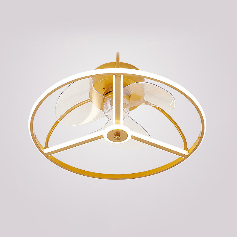 Minimalistische Halo -Ring -Form -Lüfterbeleuchtung Metall Schlafzimmer Halbblöcke Deckenleuchte