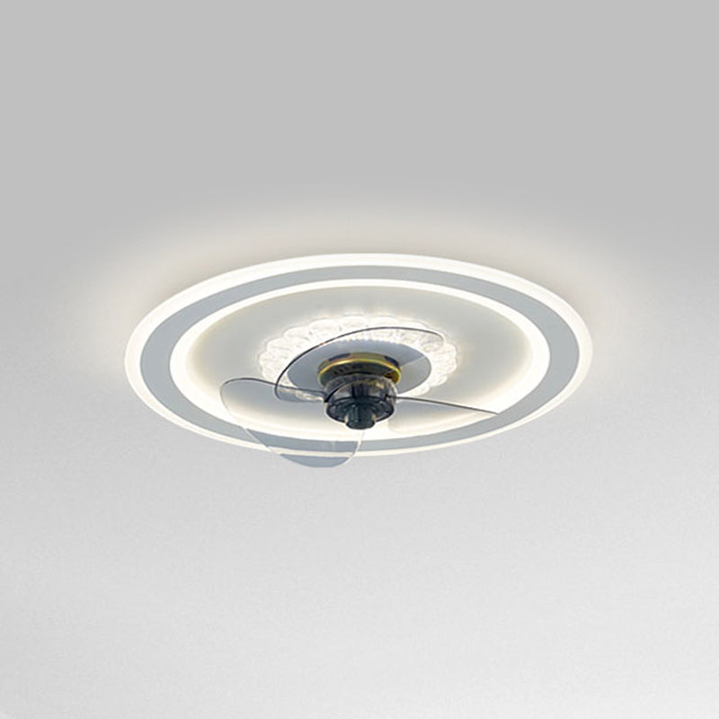 Ultradünne Deckenlüfterbeleuchtung Modernismus Acryl Schlafzimmer LED SEMI BUSH LIGHTURE IN Weiß