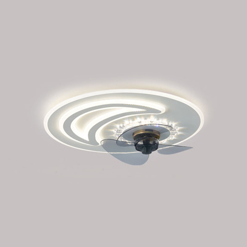 Ultradünne Deckenlüfterbeleuchtung Modernismus Acryl Schlafzimmer LED SEMI BUSH LIGHTURE IN Weiß