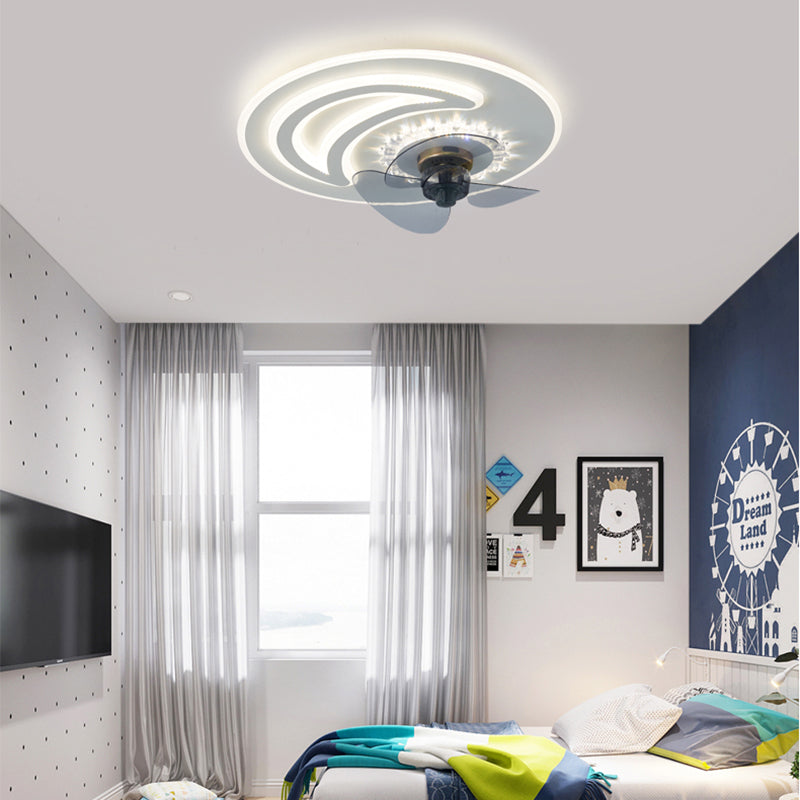 Ultradünne Deckenlüfterbeleuchtung Modernismus Acryl Schlafzimmer LED SEMI BUSH LIGHTURE IN Weiß