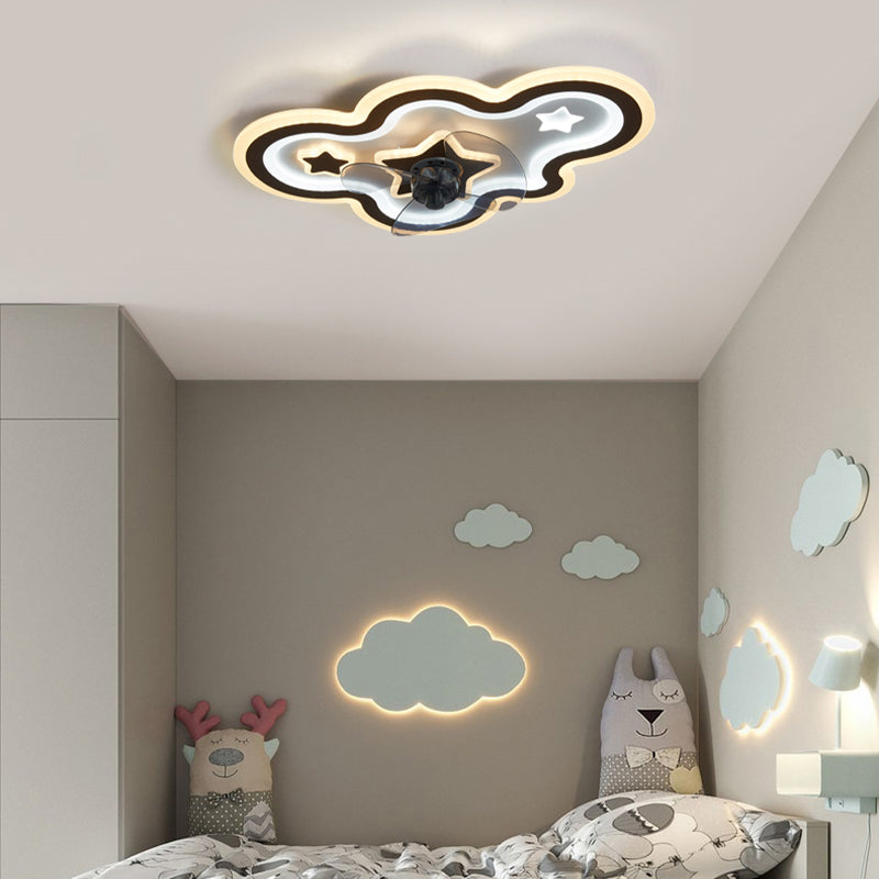 Ultradünne Deckenlüfterbeleuchtung Modernismus Acryl Schlafzimmer LED SEMI BUSH LIGHTURE IN Weiß