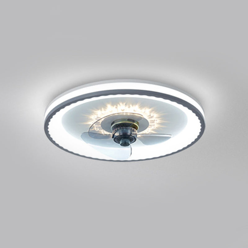 Ultradünne Deckenlüfterbeleuchtung Modernismus Acryl Schlafzimmer LED SEMI BUSH LIGHTURE IN Weiß