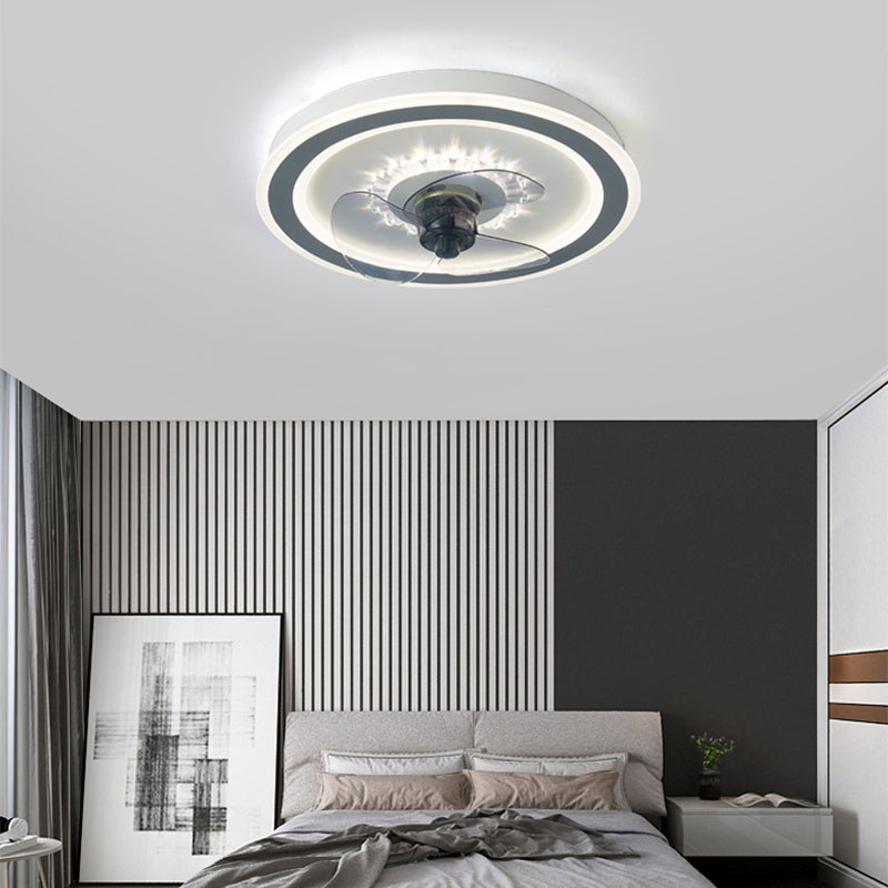 Ultradünne Deckenlüfterbeleuchtung Modernismus Acryl Schlafzimmer LED SEMI BUSH LIGHTURE IN Weiß