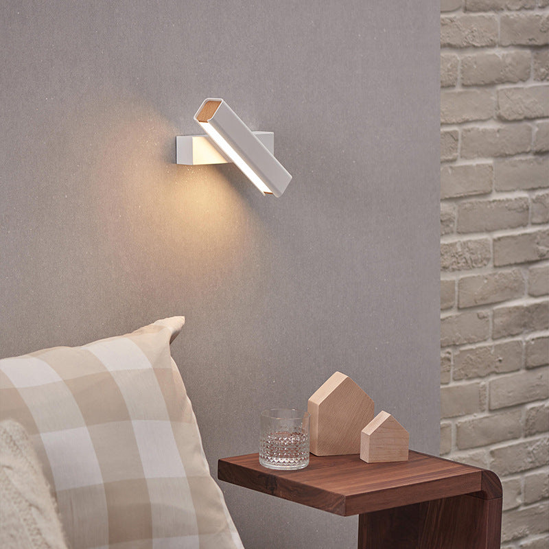 Lámpara de pared geométrica de hierro lacado de pared LED moderno de moda con sombra acrílica