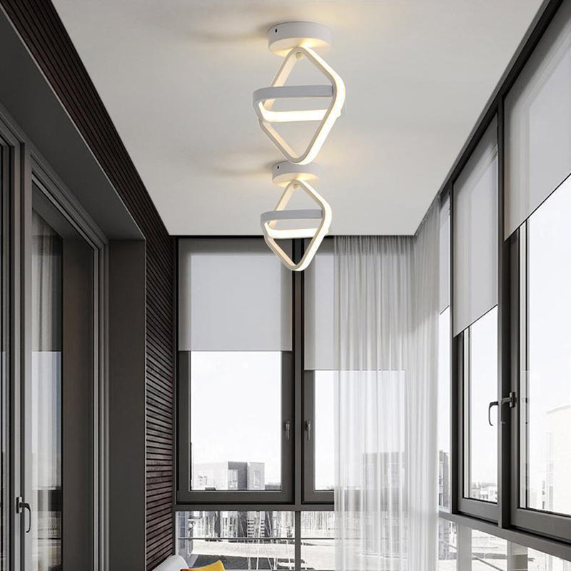 Accesorio de iluminación de techo de montaje empotrado de estilo moderno con pantalla geométrica de 2 luces