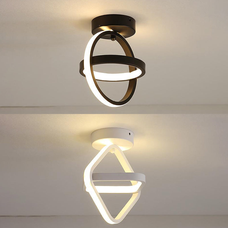 Accesorio de iluminación de techo de montaje empotrado de estilo moderno con pantalla geométrica de 2 luces