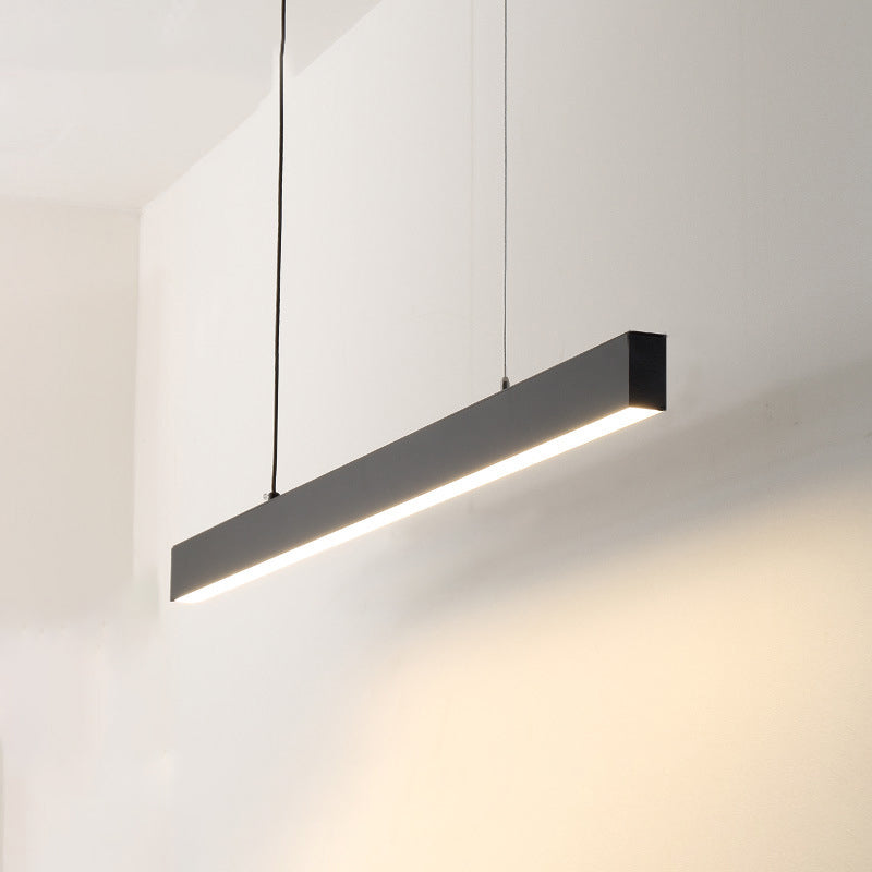 Rectangle Island Lights Modern Metal 1 Light Kitchen Island Lighting in Black