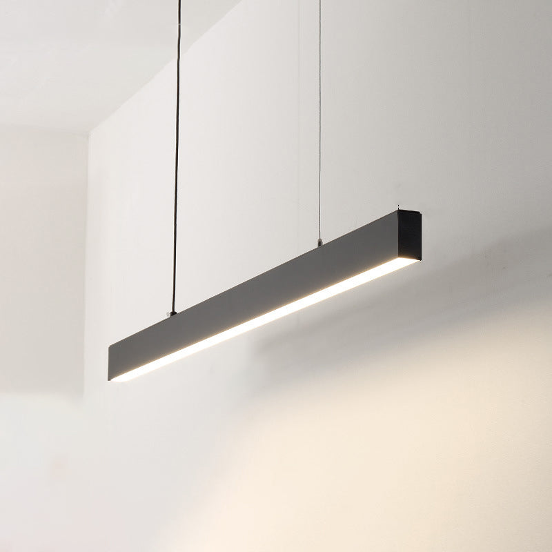 Rectangle Island Lights Modern Metal 1 Light Kitchen Island Lighting in Black