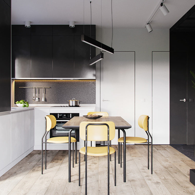 Rectangle Island Lights Modern Metal 1 Light Kitchen Island Lighting in Black