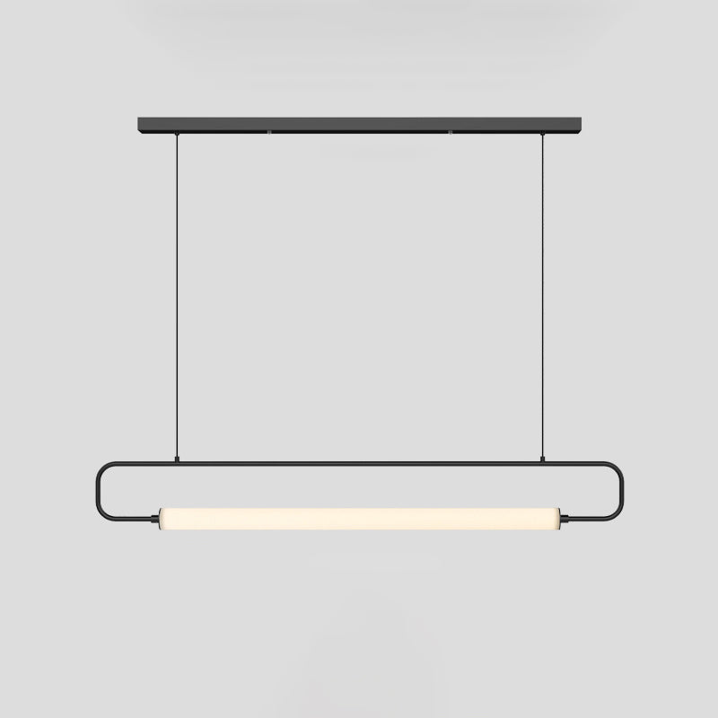 Rectangle Island Light Fixture Modern Metal 1 Light Island Ceiling Light for Dining Room