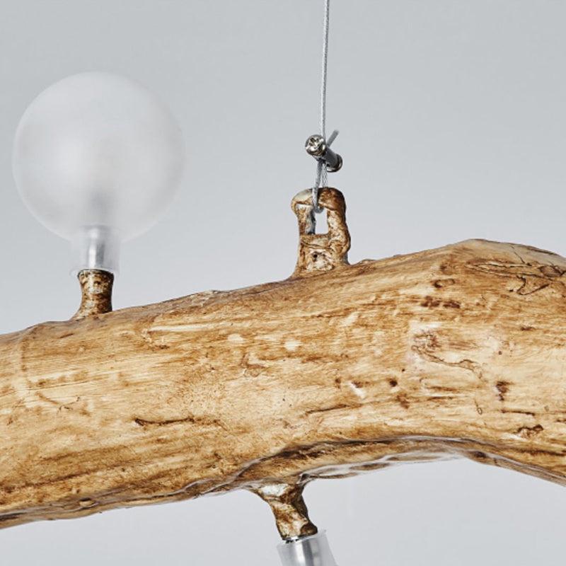 Modern Globe Island Light Fixture Glass Island Ceiling Light in Brown Finish