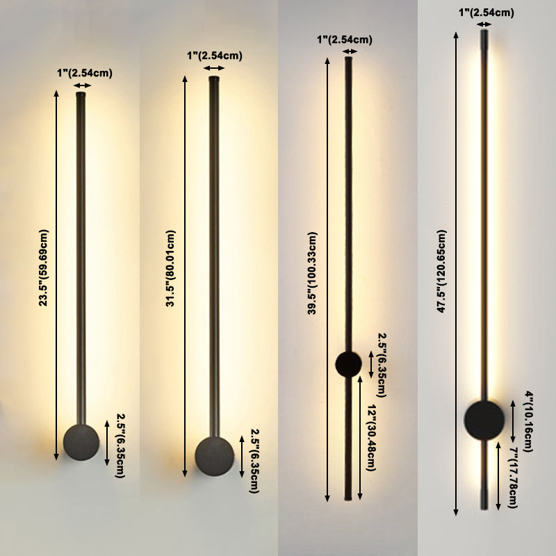 Modern Concise LED Wall Sconce Wrought Iron Linear Wall Lamp with Acrylic Shade