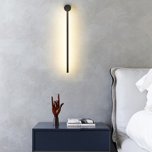 Modern Concise LED Wall Sconce Wrought Iron Linear Wall Lamp with Acrylic Shade