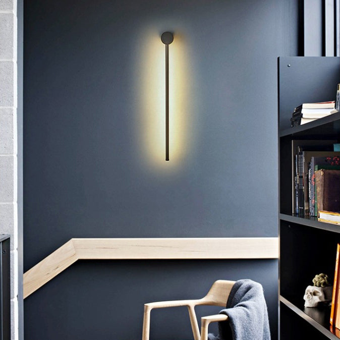 Modern Concise LED Wall Sconce Wrought Iron Linear Wall Lamp with Acrylic Shade
