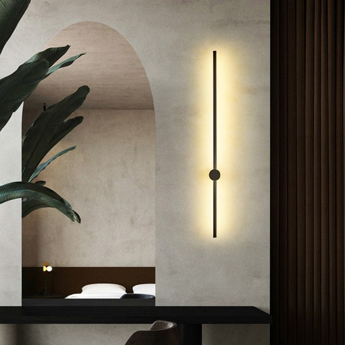 Modern Concise LED Wall Sconce Wrought Iron Linear Wall Lamp with Acrylic Shade