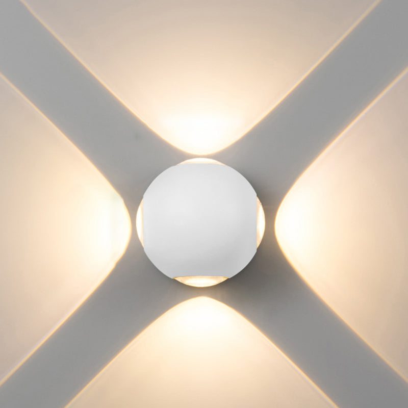 Modern Creative LED Waterproof Wall Lamp Aluminium Sphere Wall Sconce with Clear Glass Shade