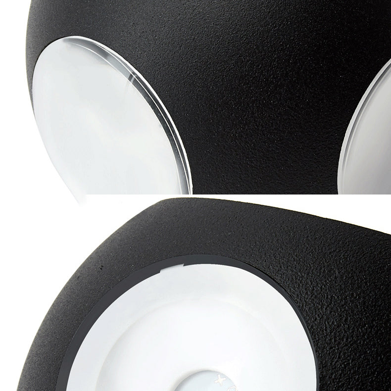 Modern Creative LED Waterproof Wall Lamp Aluminium Sphere Wall Sconce with Clear Glass Shade