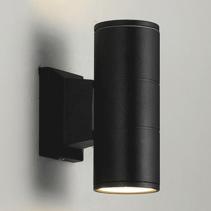 Mi-cylindre l'éclairage mural moderne métal métal 2 lumières lampe applicable en noir