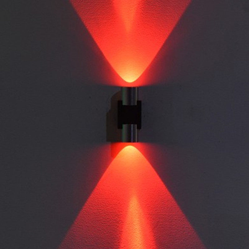 Half Cylinder Shade Wall Lighting Modern Style Metal 2 Lights Sconce Lamp in Chrome