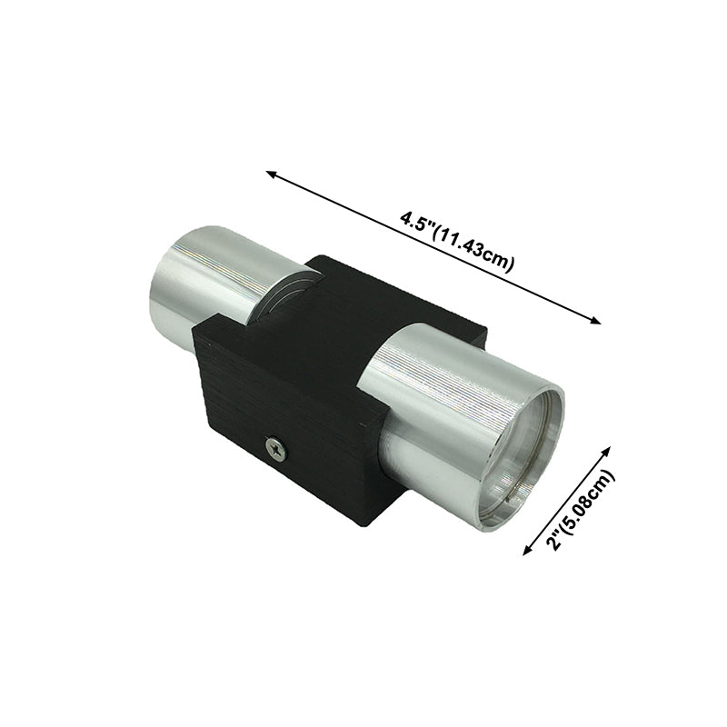 Half Cylinder Shade Wall Lighting Modern Style Metal 2 Lights Sconce Lamp in Chrome