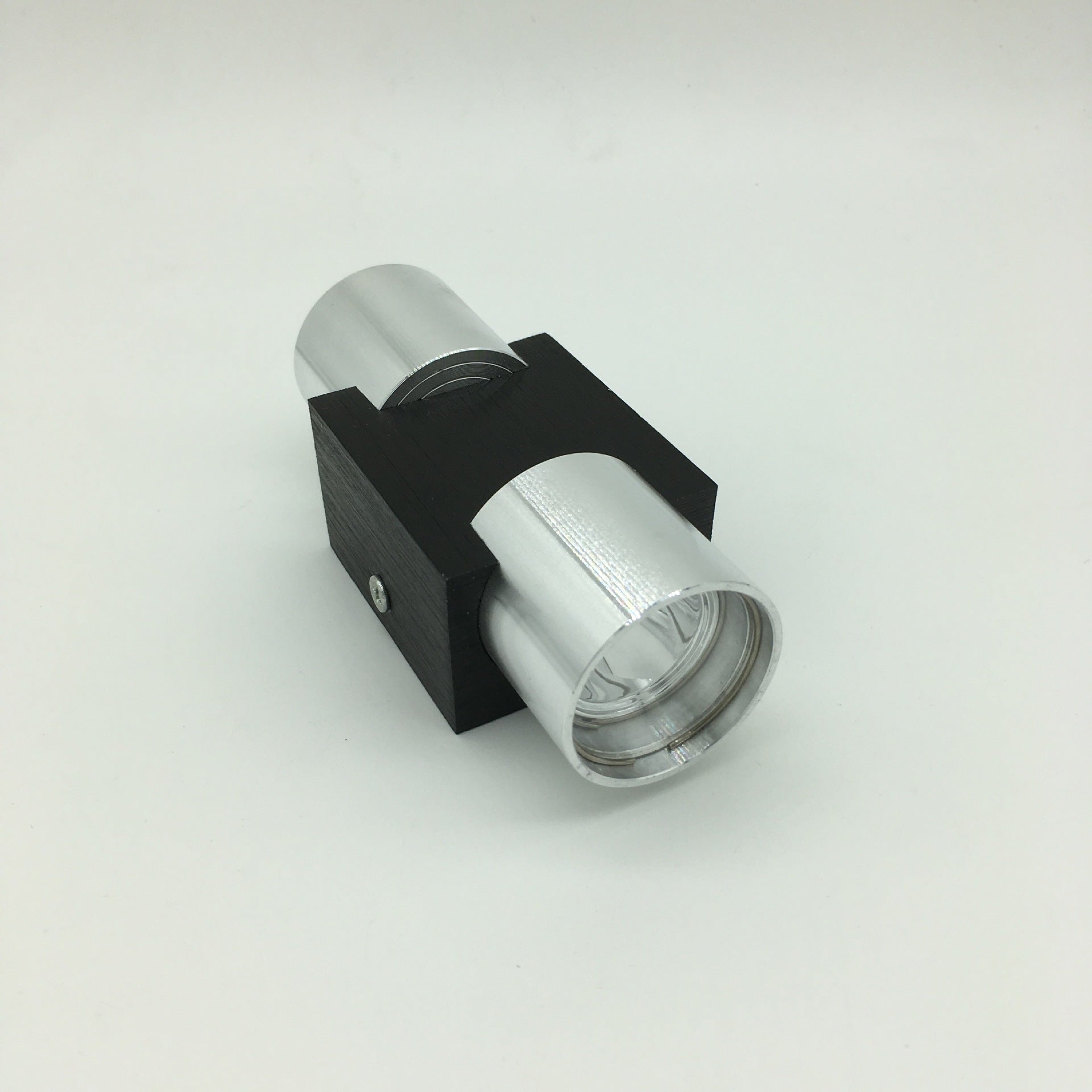 Half Cylinder Shade Wall Lighting Modern Style Metal 2 Lights Sconce Lamp in Chrome