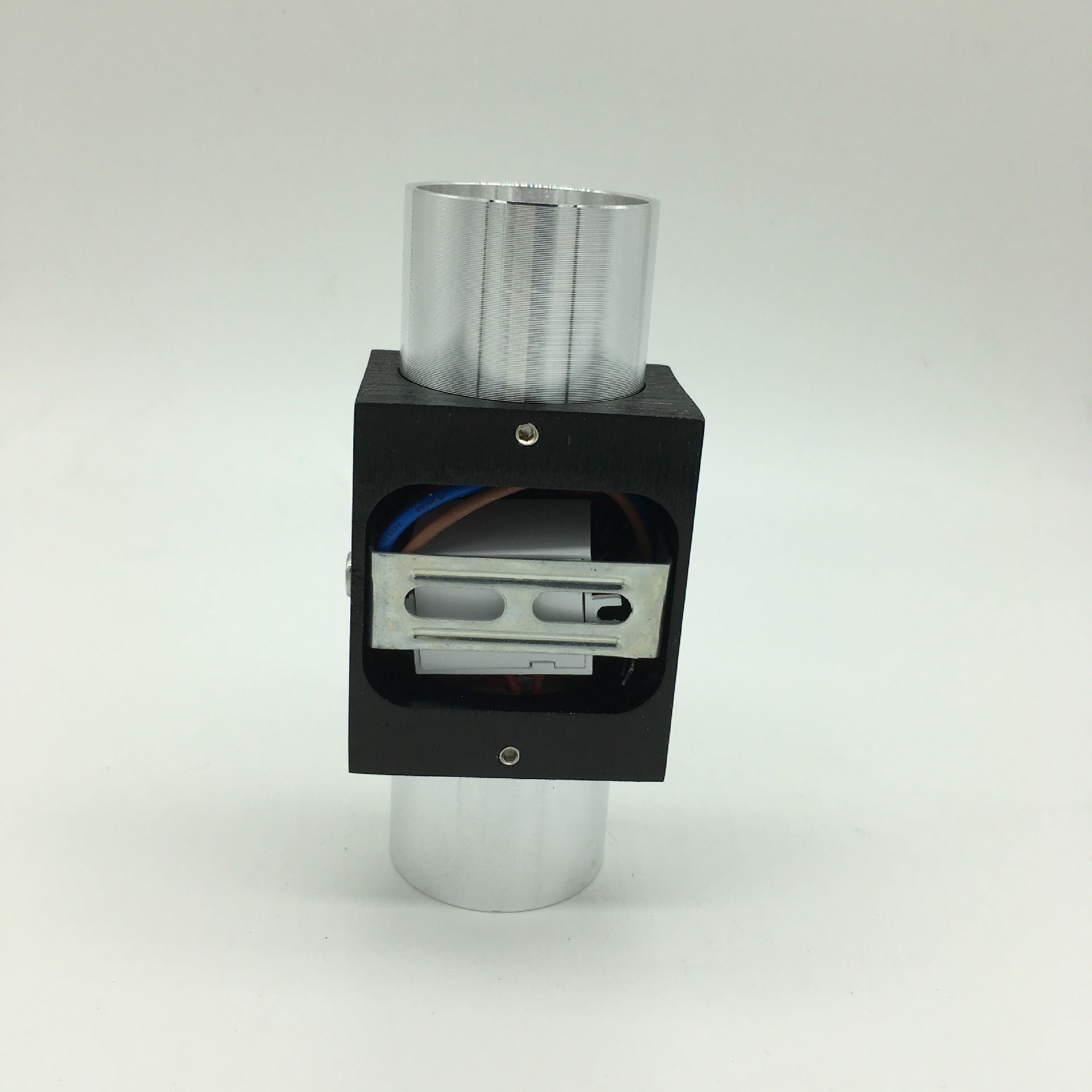 Half Cylinder Shade Wall Lighting Modern Style Metal 2 Lights Sconce Lamp in Chrome