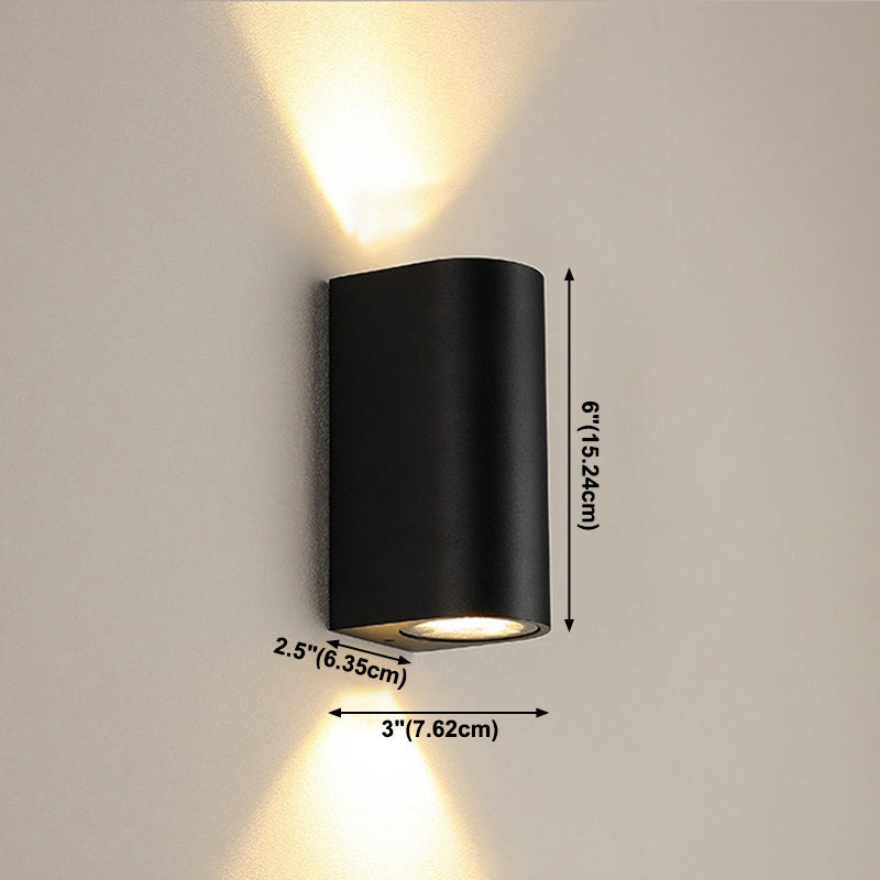Geometric Shade Wall Lighting Modern Style Metal 2 Lights Sconce Lamp in Black