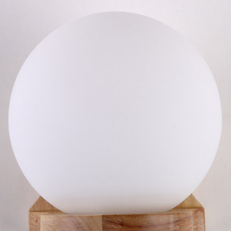 1 Light Globe Wall Sconce Lighting Modernwood Sconce Lighttures en marron