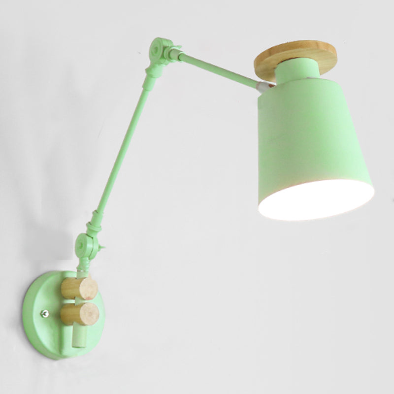 Geometric Shade Swing Arm Wall Lighting Modern Style Metal 1 Light Sconce Lamp