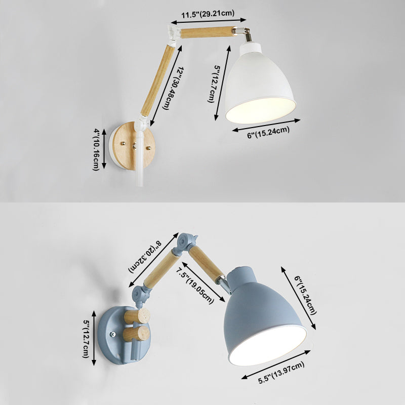 Geometric Shade Swing Arm Wall Lighting Modern Style Metal 1 Light Sconce Lamp