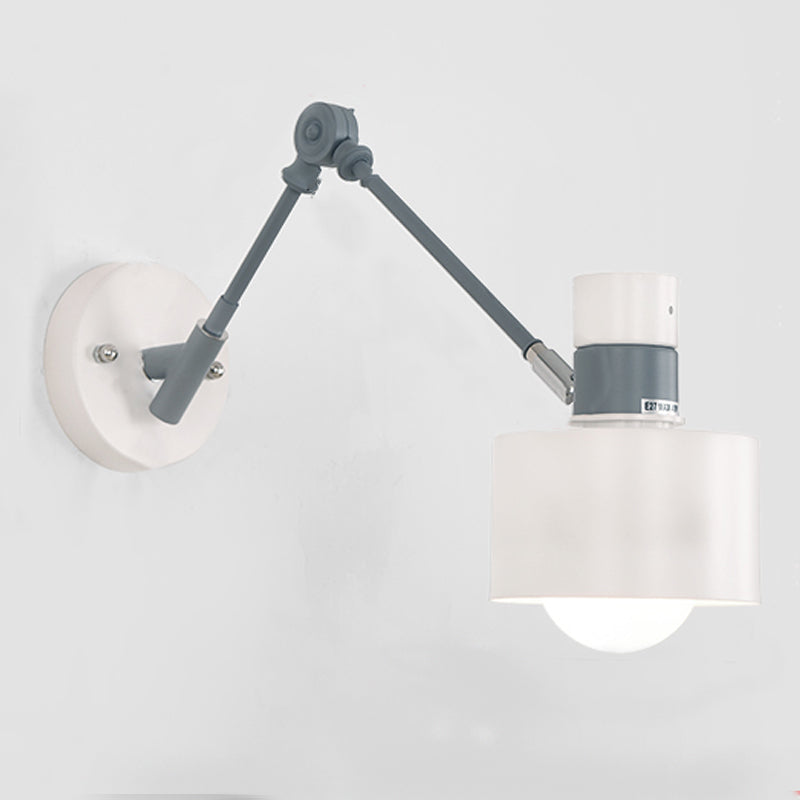 Geometric Shade Swing Arm Wall Lighting Modern Style Metal 1 Light Sconce Lamp