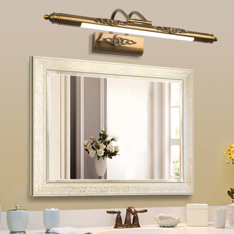 Luci da parete lineare Mid Century Metal 1 Light Sconce Light Aibrowture in oro