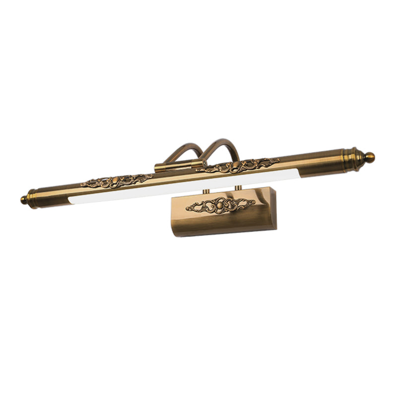 Luci da parete lineare Mid Century Metal 1 Light Sconce Light Aibrowture in oro