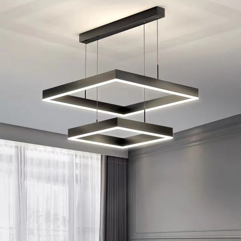 Moderno minimalismo a ciondolo a pendente a pendente chandelier kit di luce sospesa in metallo per soggiorno