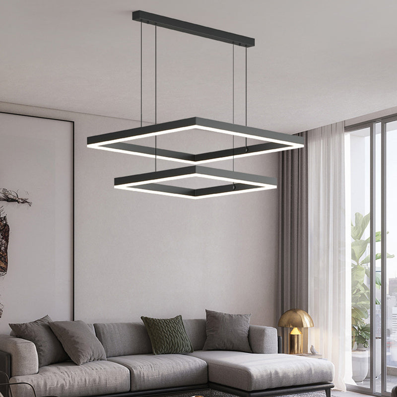Moderno minimalismo a ciondolo a pendente a pendente chandelier kit di luce sospesa in metallo per soggiorno