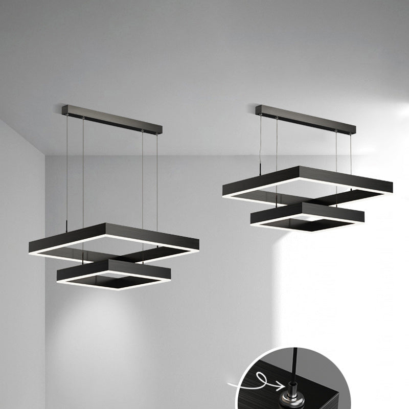 Moderno minimalismo a ciondolo a pendente a pendente chandelier kit di luce sospesa in metallo per soggiorno