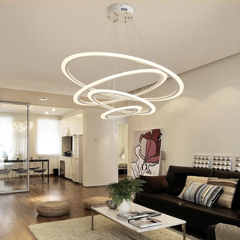 Moderne minimalisme -stijl LED hanger kroonluchter licht acryl hanger verlichting voor woonkamer