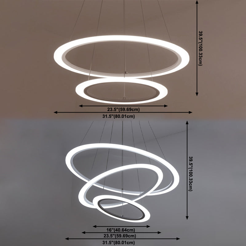 Moderne eenvoudige led hangende kroonluchter licht acrylhangende hanglampen voor eetkamer