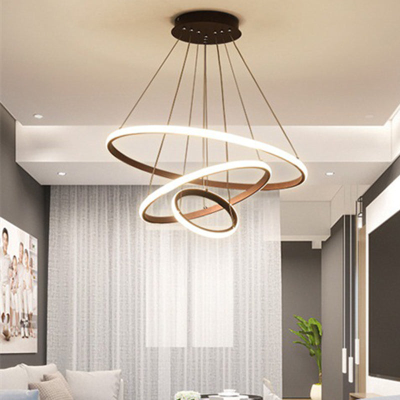 Modern Minimalismo Style Candidale Pendant Light Metal 3 Light Affermazione Luce a sospensione per soggiorno