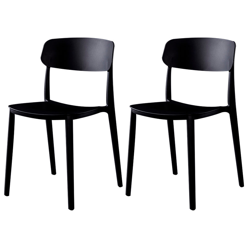 Sillas de comedor de plástico de estilo moderno, respaldo abierto, sillas laterales para cocina
