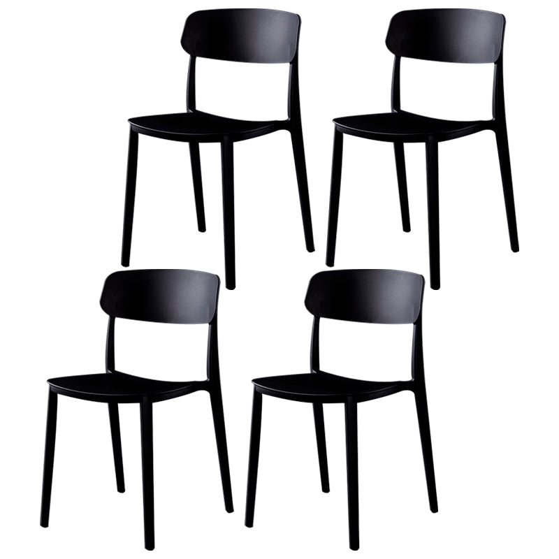 Sillas de comedor de plástico de estilo moderno, respaldo abierto, sillas laterales para cocina