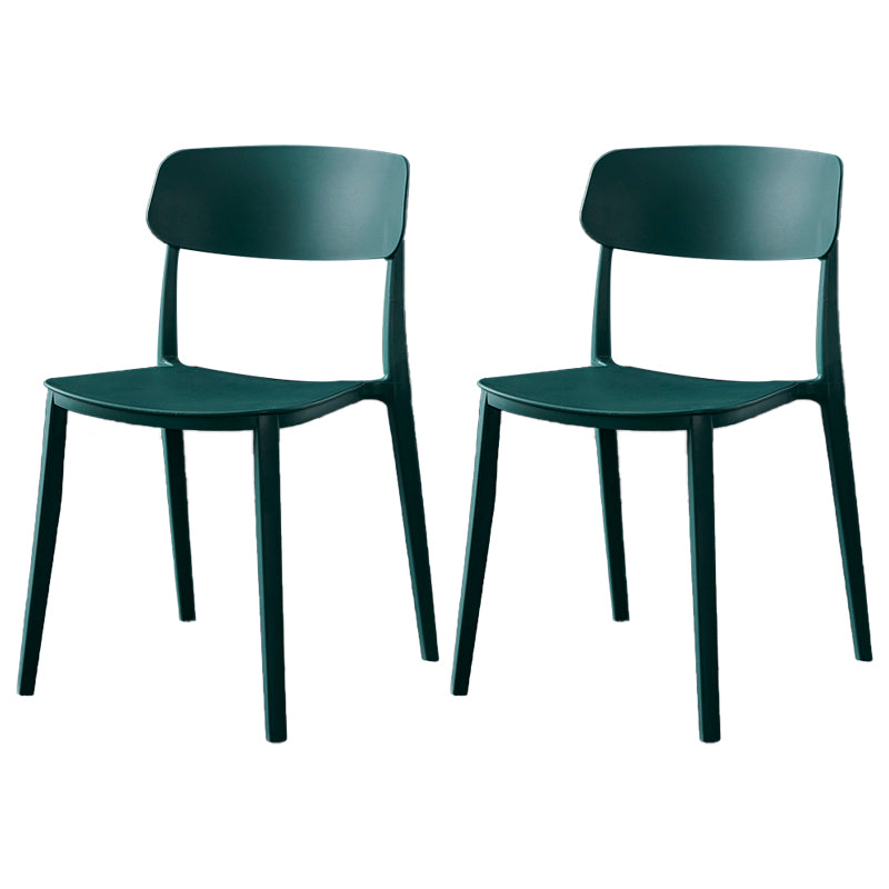 Sillas de comedor de plástico de estilo moderno, respaldo abierto, sillas laterales para cocina