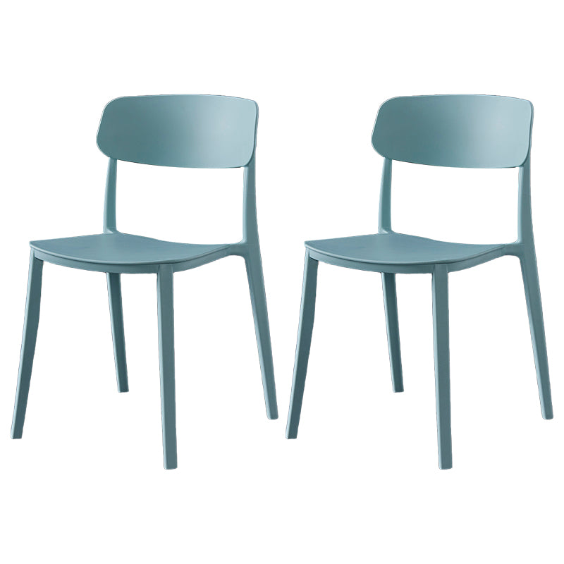 Sillas de comedor de plástico de estilo moderno, respaldo abierto, sillas laterales para cocina