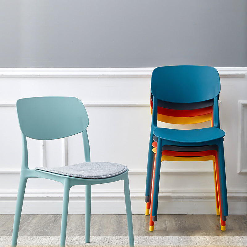Sillas de comedor de plástico de estilo contemporáneo, respaldo abierto, silla lateral para cocina